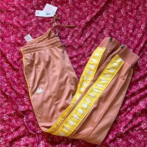 Kappa Pants- 222 Banda Rastoriazz Brown- Yellow- White Size M
